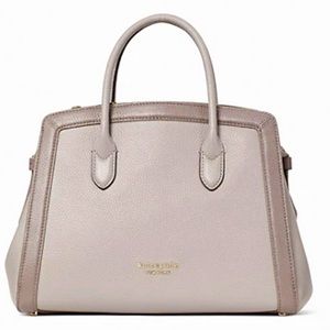 Kate Spade Knott Medium Satchel Pebble Leather-Grey